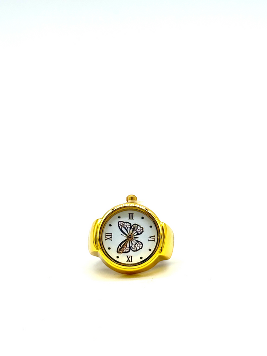 Golden + White Finger Watch