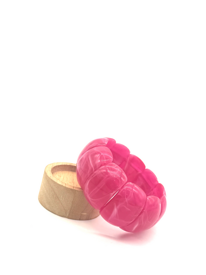 Hot Pink Chunky Resin Stretch Bracelet
