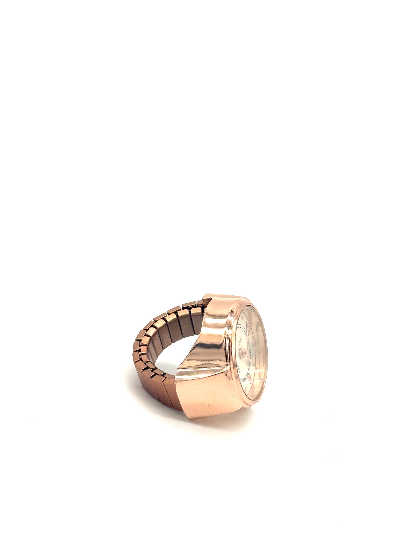 RoseGold + White Finger Watch