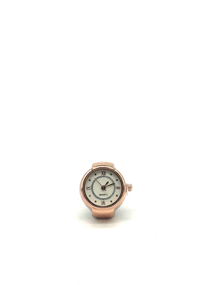 RoseGold + White Finger Watch