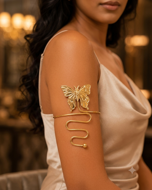 Gold Butterfly Wrap Cuff Bracelet