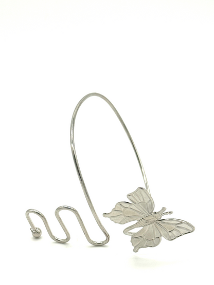 Silver Butterfly Wrap Cuff Bracelet