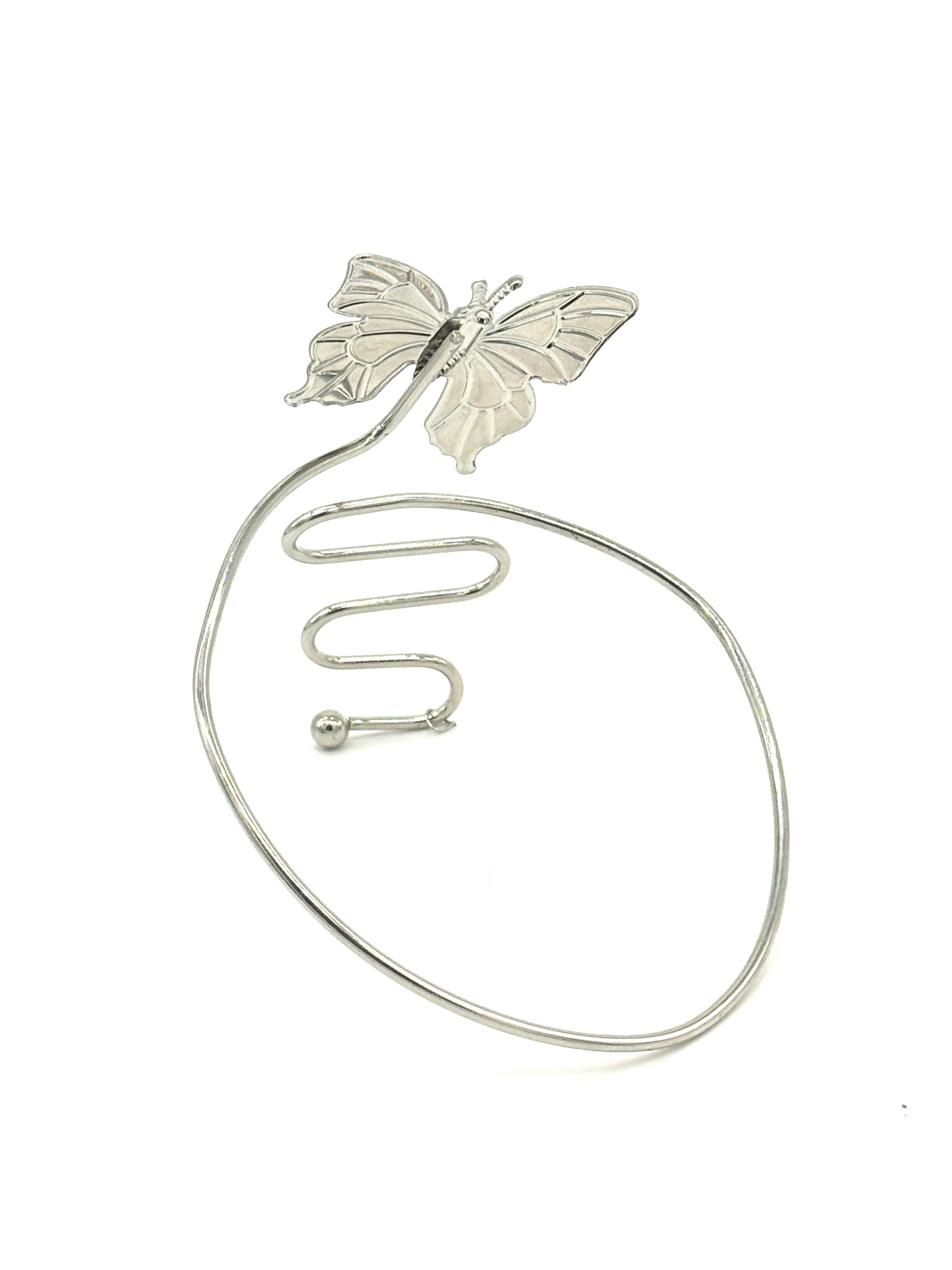Silver Butterfly Wrap Cuff Bracelet