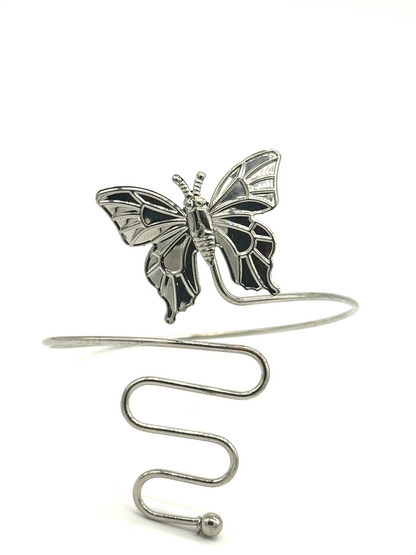 Silver Butterfly Wrap Cuff Bracelet