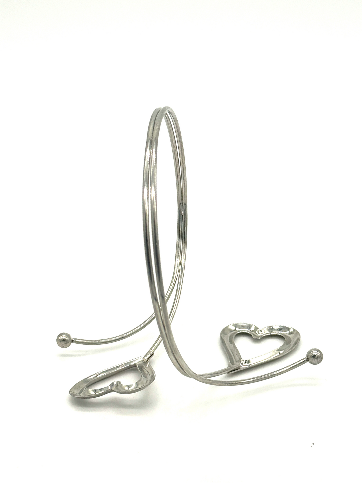 Silver Heart Wrap Cuff Bracelet