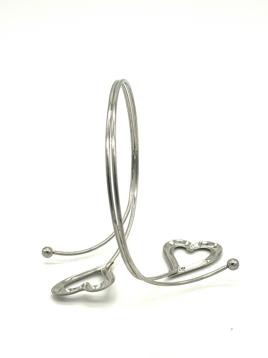 Silver Heart Wrap Cuff Bracelet