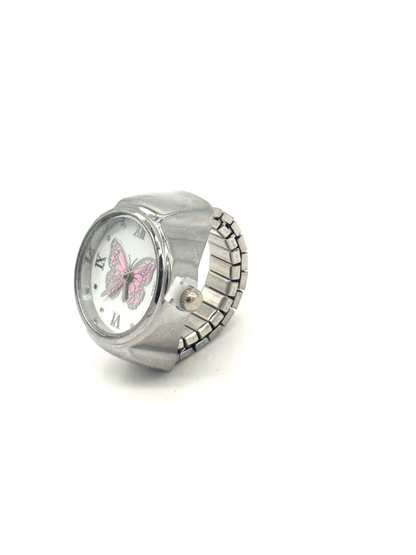 Silver + Pink Finger Watch
