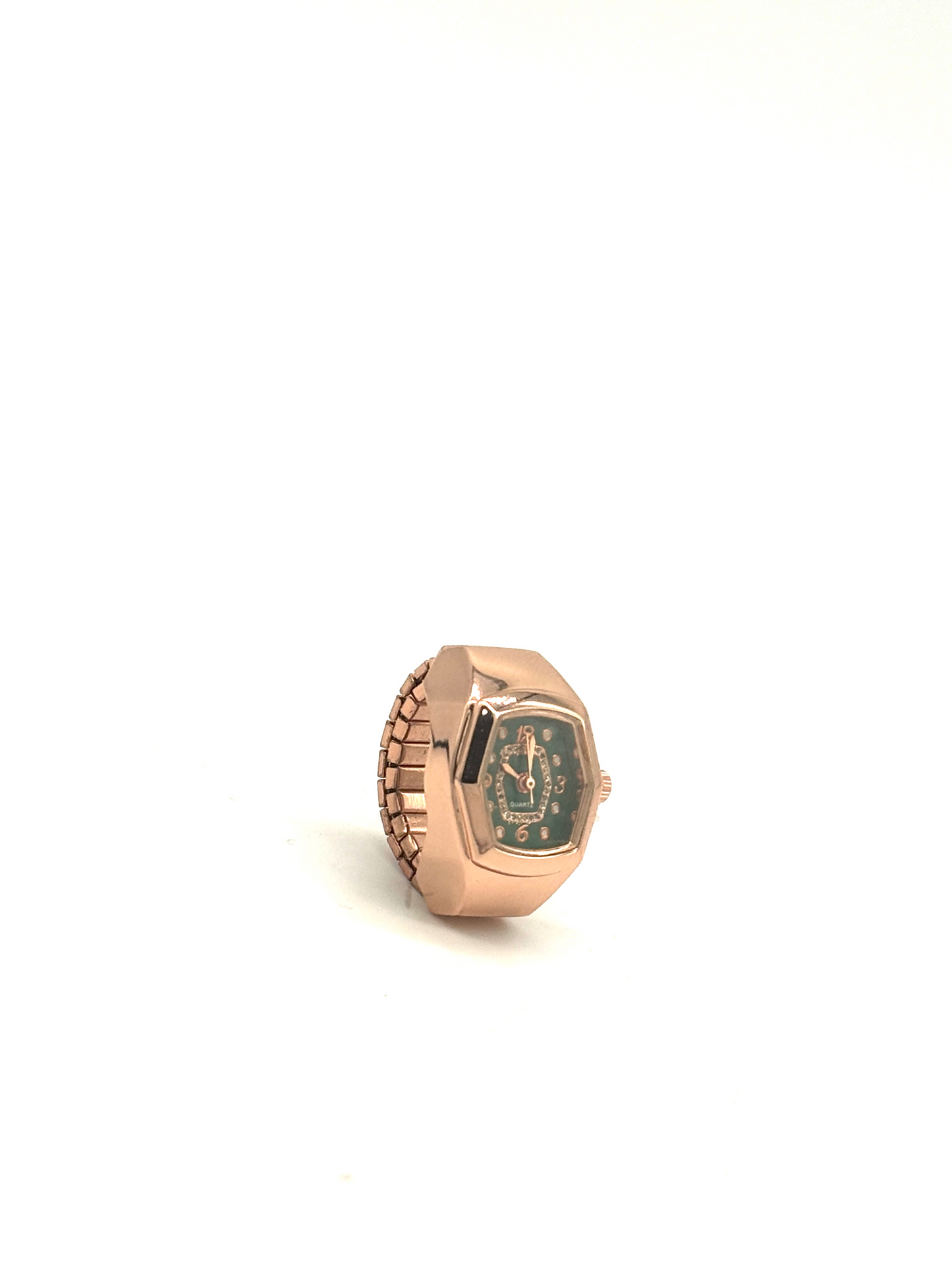 roseGold + Green Finger Watch