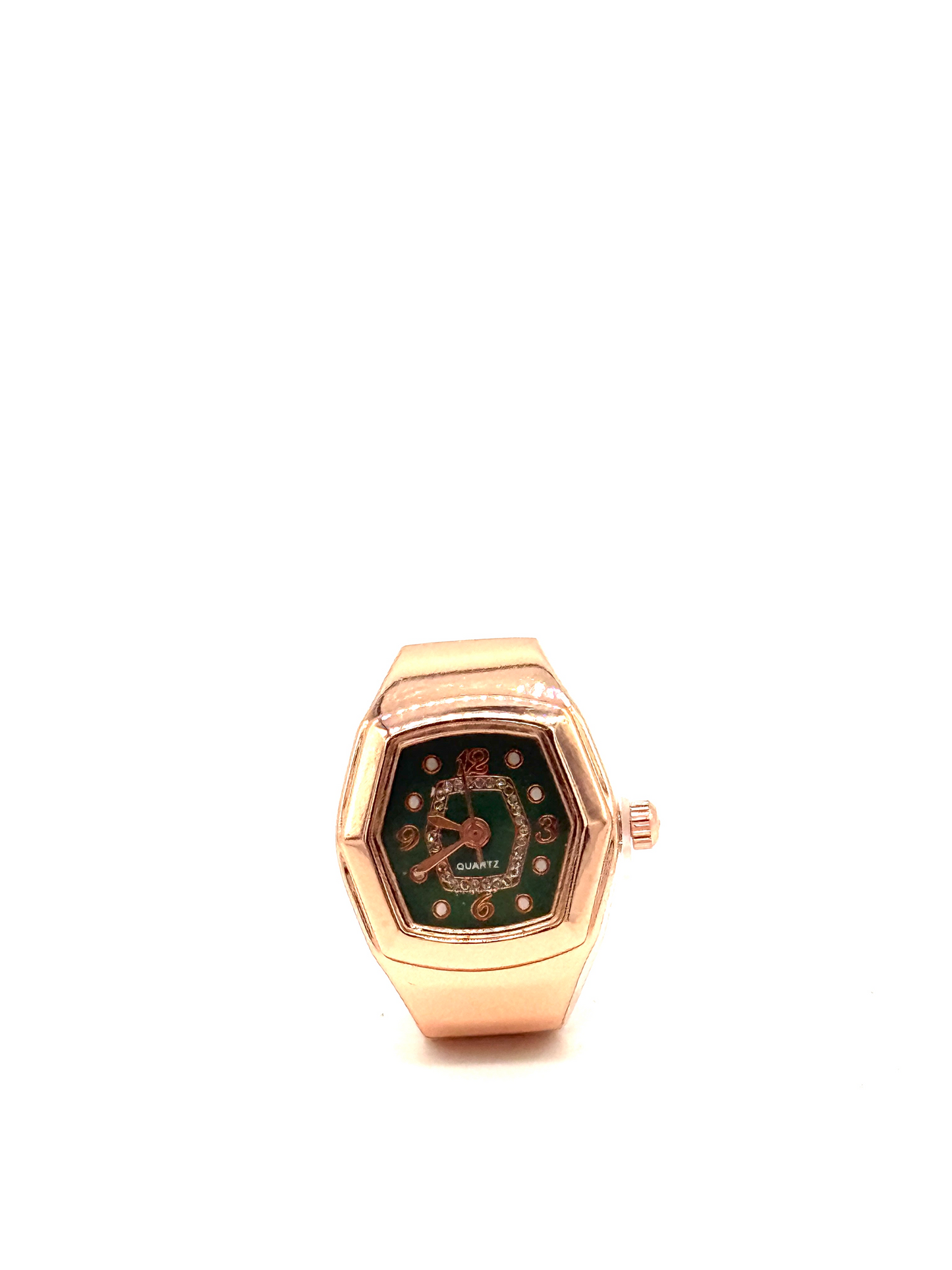 roseGold + Green Finger Watch